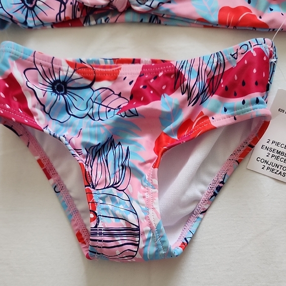 Nautica Kids Pink and Blue Floral Rashguard Set - Picture 6 of 7